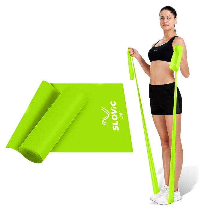 SLOVIC Professional Latex Resistance Thera Band | 100% Natural | for Warm-Up, Stretching, Cardio, Strength Training, Home Fitness, Exercise, Gym Workout & Yoga (Green)