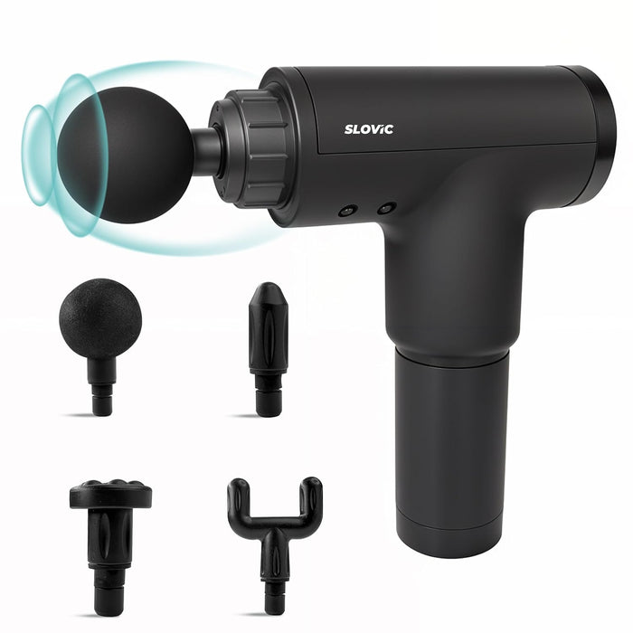 SLOVIC Massage Gun for Post-Workout Recovery & Pain Relief | With 4 Custom Heads | Rechargeable