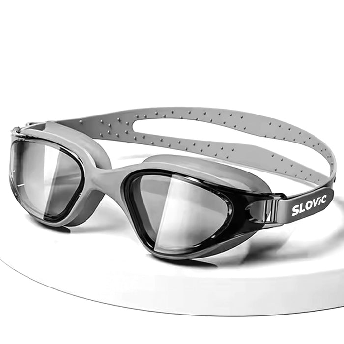 SLOVIC Swimming Goggles | Unisex | Anti-Fog & UV Protected Swimming Glasses (Grey)
