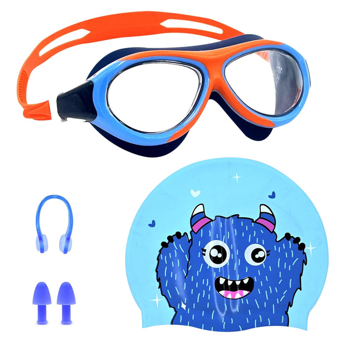 SLOVIC Swimming Kit for Kids | Swimming Goggles & Swimming Cap for Girls & Boys