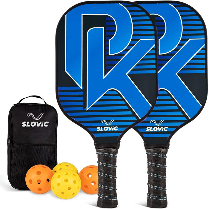 Slovic Pickleball Racket Set | 2 Rackets + 4 Balls | Lightweight & Durable Pickleball Paddles Set