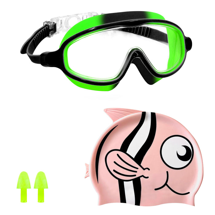 SLOVIC Swimming Kit for Kids | Swimming Goggles & Swimming Cap for Girls & Boys