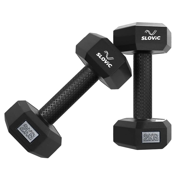 Slovic PVC Dumbbell Set | Home Gym Dumbbells for Daily Workout | High-Quality Fitness Equipment for Strength Training | Non-Slip Coated Handle | Perfect for Women & Men