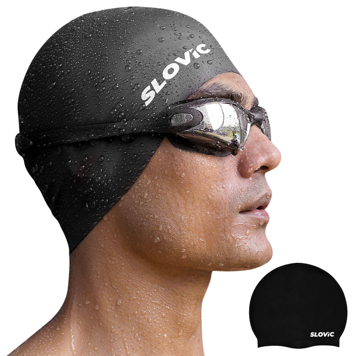 SLOVIC Swimming Cap | Adult | Unisex | Black