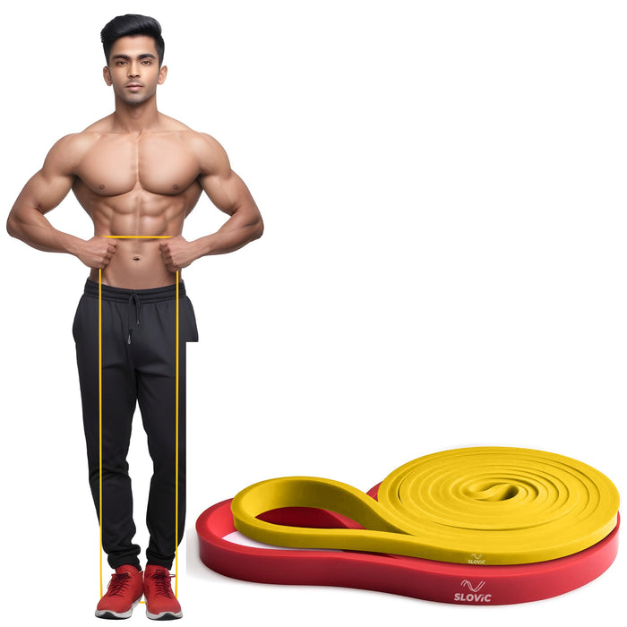 SLOVIC Resistance Bands for Men and Women | Resistance Band Set & Exercise Bands for Workout | Resistance Band for Pull Up | Gym Equipment for Home Workout | Natural and Unbreakable Rubber