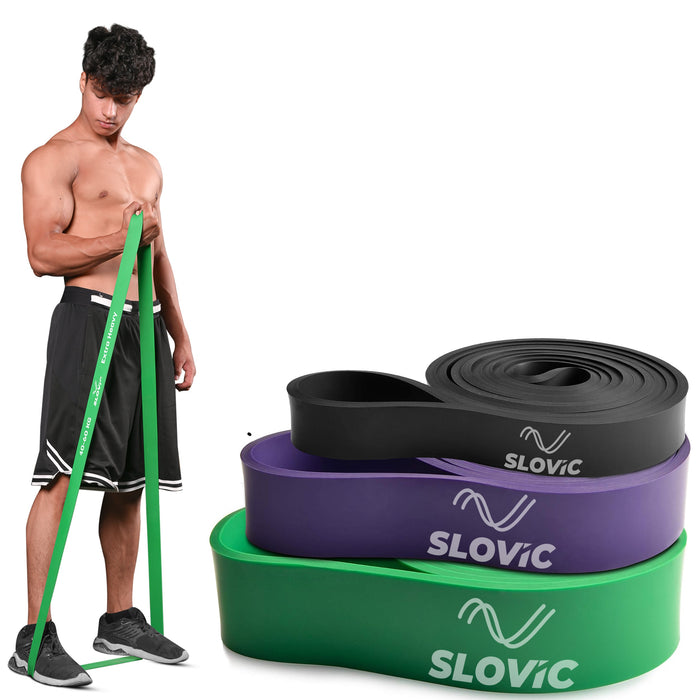 SLOVIC Resistance Bands for Men and Women | Resistance Band Set & Exercise Bands for Workout | Resistance Band for Pull Up | Gym Equipment for Home Workout | Natural and Unbreakable Rubber