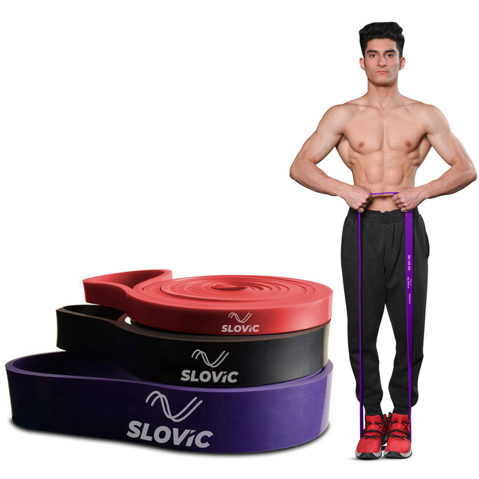 SLOVIC Resistance Bands for Men and Women | Resistance Band Set & Exercise Bands for Workout | Resistance Band for Pull Up | Gym Equipment for Home Workout | Natural and Unbreakable Rubber