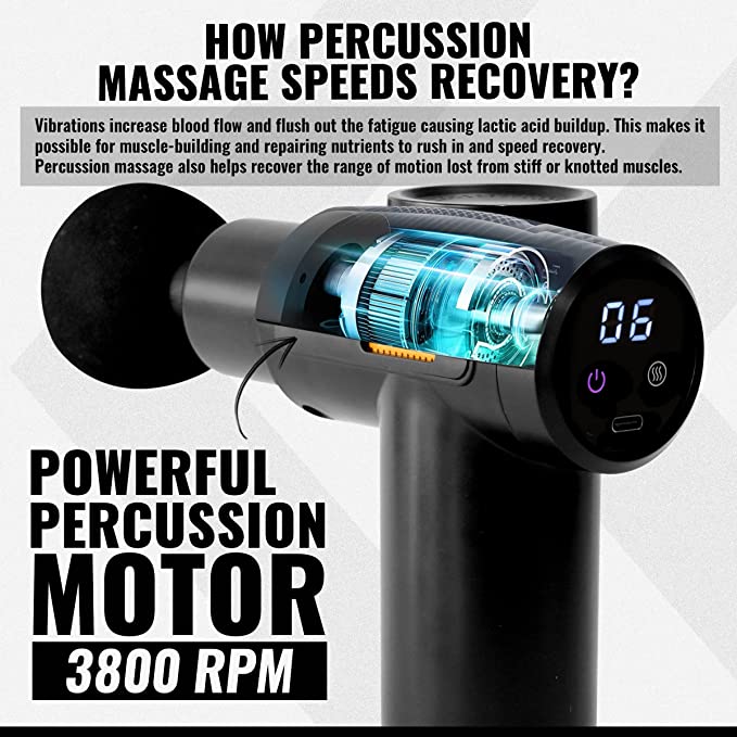 Slovic Massage Gun Deep Tissue with Hot & Cold Heads