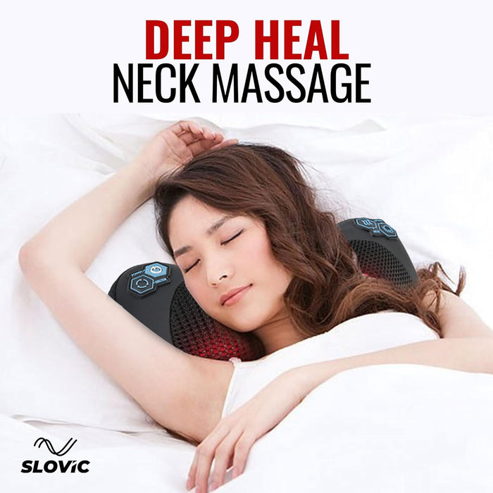 SLOVIC Neck Massager | Electric Shiatsu Cushion