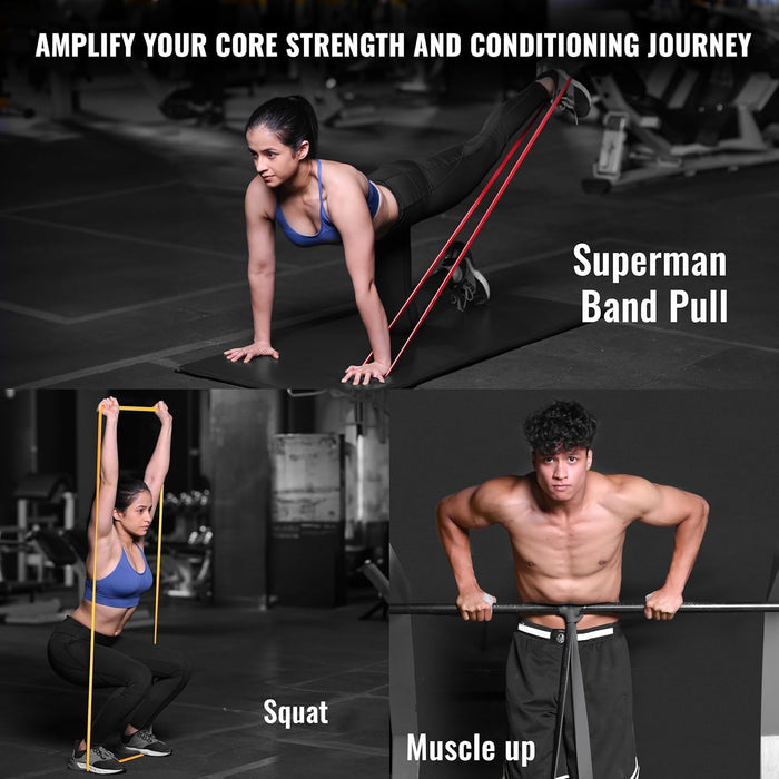 SLOVIC Resistance Band Pull up Training Bands for Calisthenics (Red+Black+Yellow)
