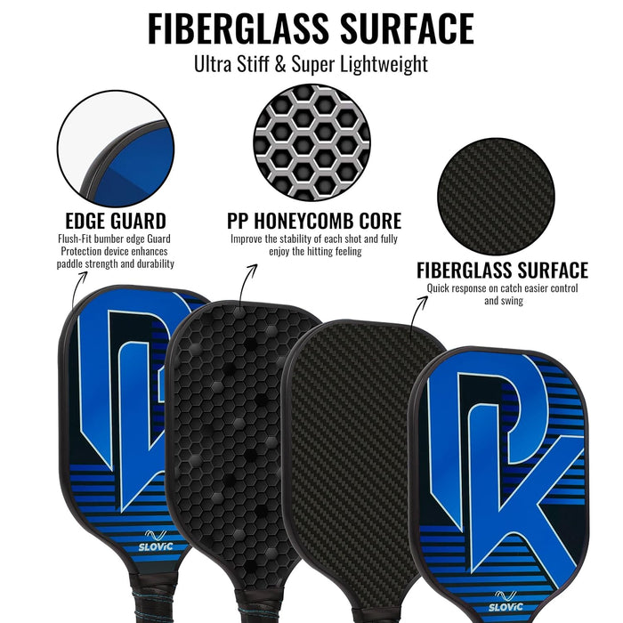Slovic Pickleball Racket Set | 2 Rackets + 4 Balls | Lightweight & Durable Pickleball Paddles Set