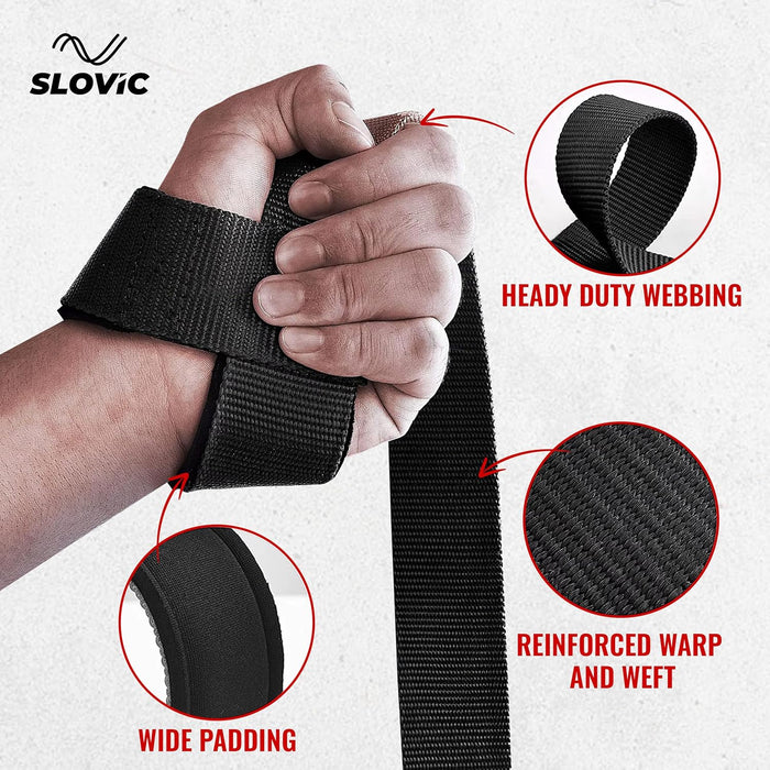 Slovic Weight Lifting Straps for Gym | Non-Slip Deadlift Strap