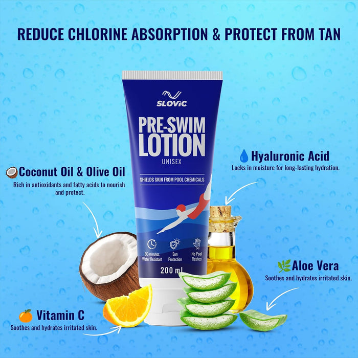 SLOVIC Pre Swim Lotion for Kids 200ml - Apply Before Swimming