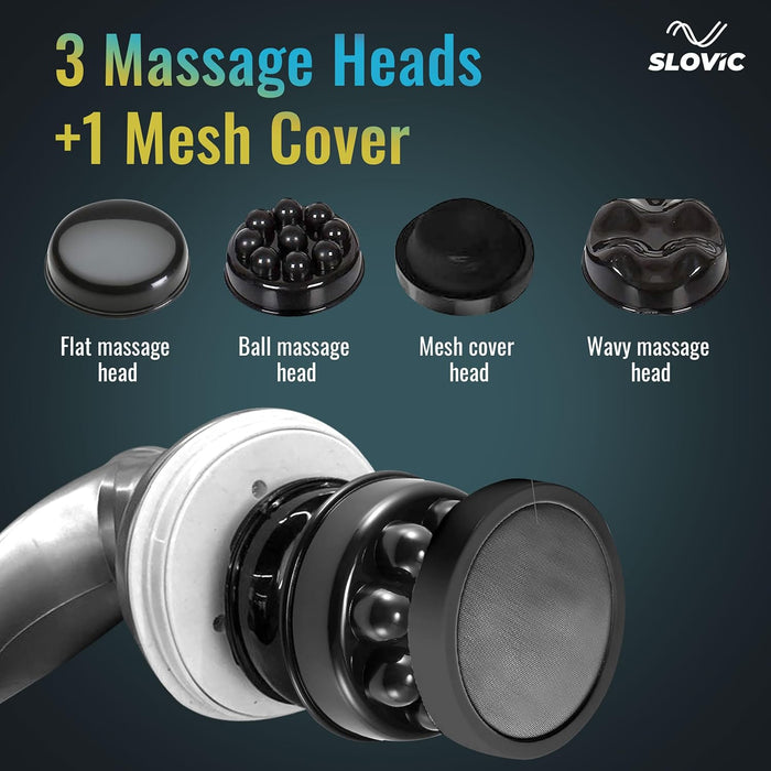 SLOVIC Massage Machine For Body Pain | 3 Massage Heads | 5 Speed Setting