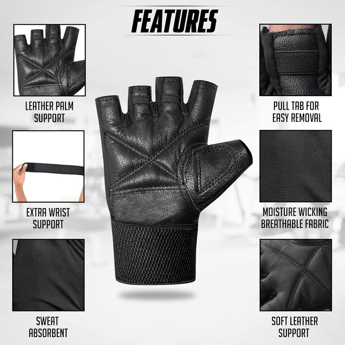SLOVIC Gym Gloves for Men with Wrist Support Accessories