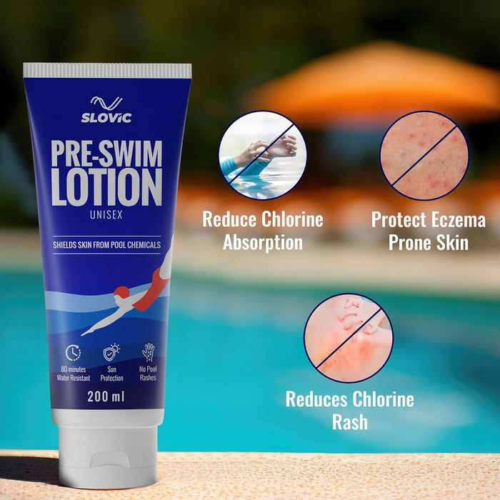 SLOVIC Pre Swim Lotion for Kids 200ml - Apply Before Swimming
