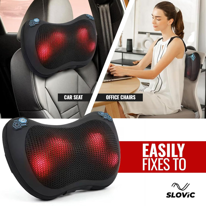 SLOVIC Neck Massager | Electric Shiatsu Cushion