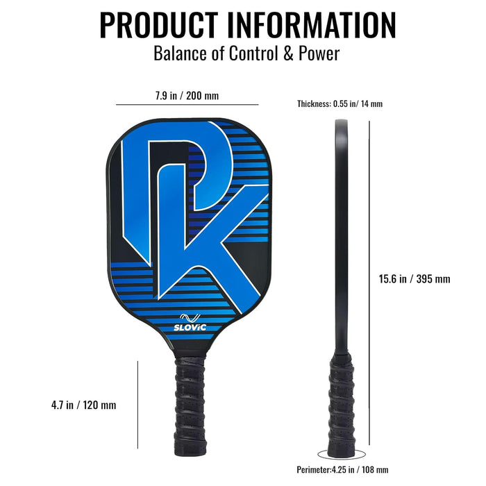 Slovic Pickleball Racket Set | 2 Rackets + 4 Balls | Lightweight & Durable Pickleball Paddles Set
