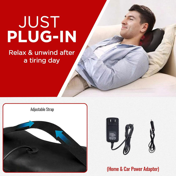 SLOVIC Neck Massager | Electric Shiatsu Cushion