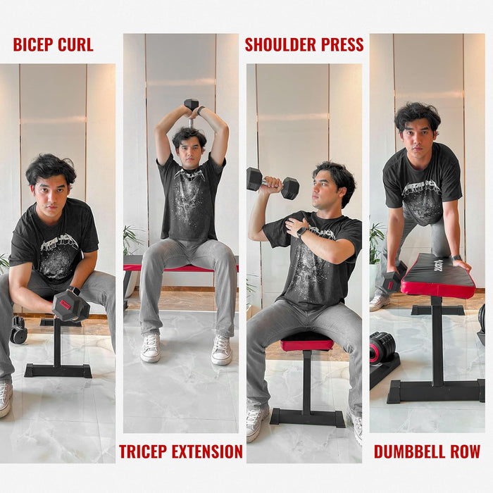 Slovic Flat Gym Bench for Home [Capacity:300 KG] | Foldable Bench Press for Home Gym