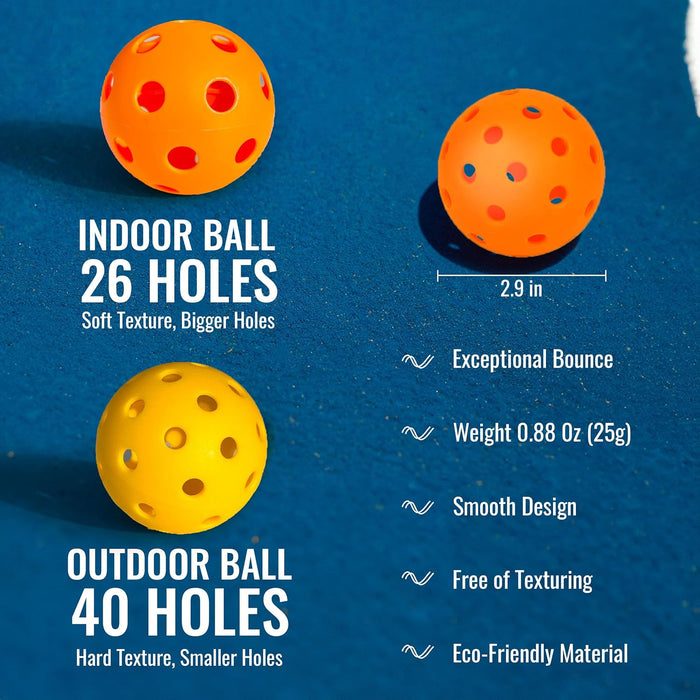 Slovic Pickleball Racket Set | 2 Rackets + 4 Balls | Lightweight & Durable Pickleball Paddles Set