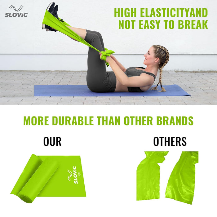 SLOVIC Professional Latex Resistance Thera Band | 100% Natural | for Warm-Up, Stretching, Cardio, Strength Training, Home Fitness, Exercise, Gym Workout & Yoga (Green)