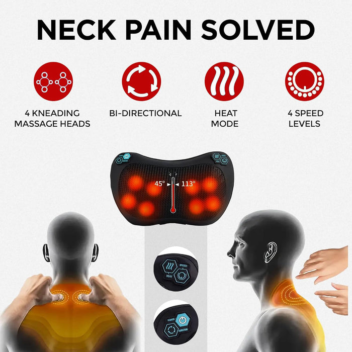 SLOVIC Neck Massager | Electric Shiatsu Cushion