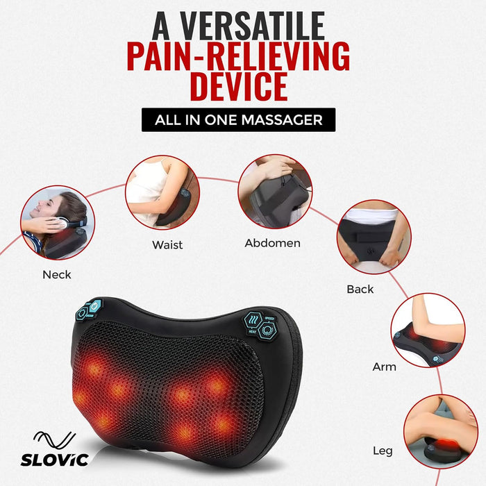 SLOVIC Neck Massager | Electric Shiatsu Cushion