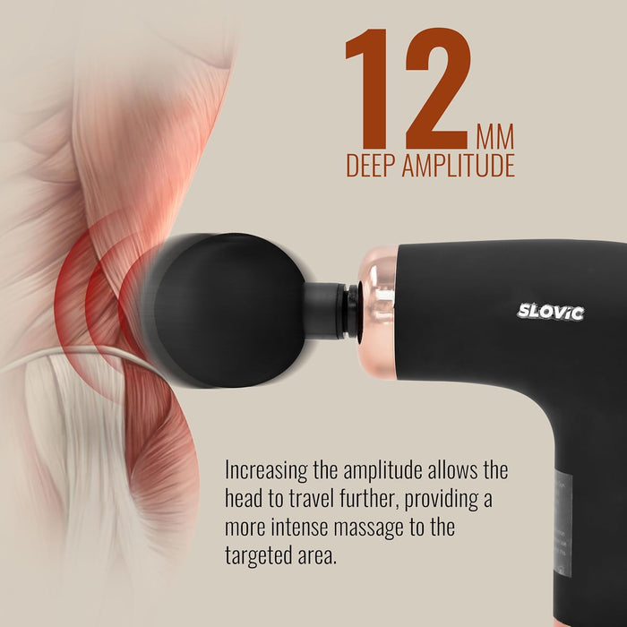 SLOVIC Mini Massage Gun for Post-Workout Recovery & Pain Relief | With 4 Custom Heads | Rechargeable (Copy)