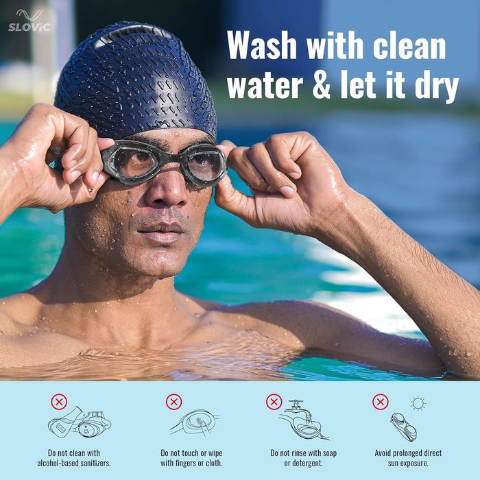 SLOVIC Swimming Goggles | Adult | Unisex | Anti-Fog & UV Protected Swimming Glasses