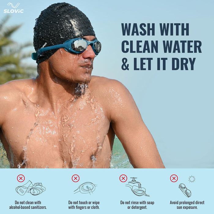 SLOVIC Swimming Goggles | Adult | Unisex | Anti-Fog & UV Protected Swimming Glasses