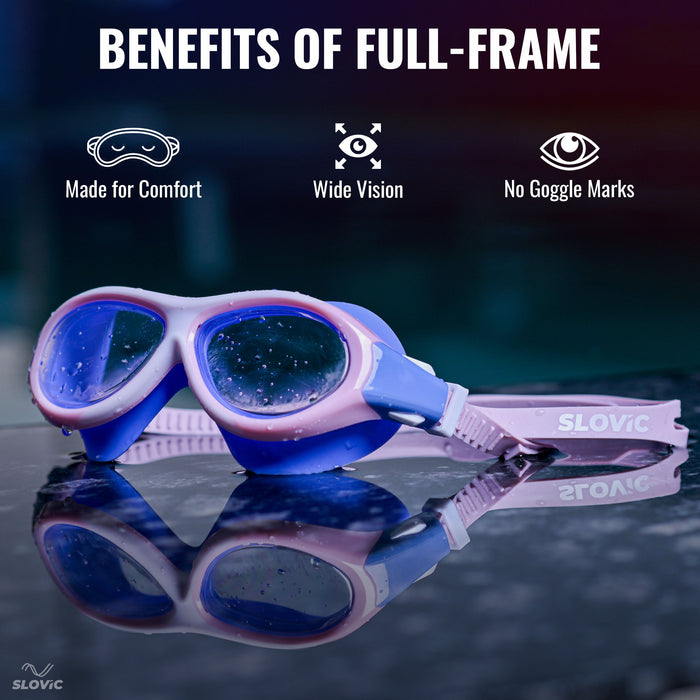 SLOVIC Swimming Kit for Kids | Swimming Goggles & Swimming Cap for Boys & Girls | Pink