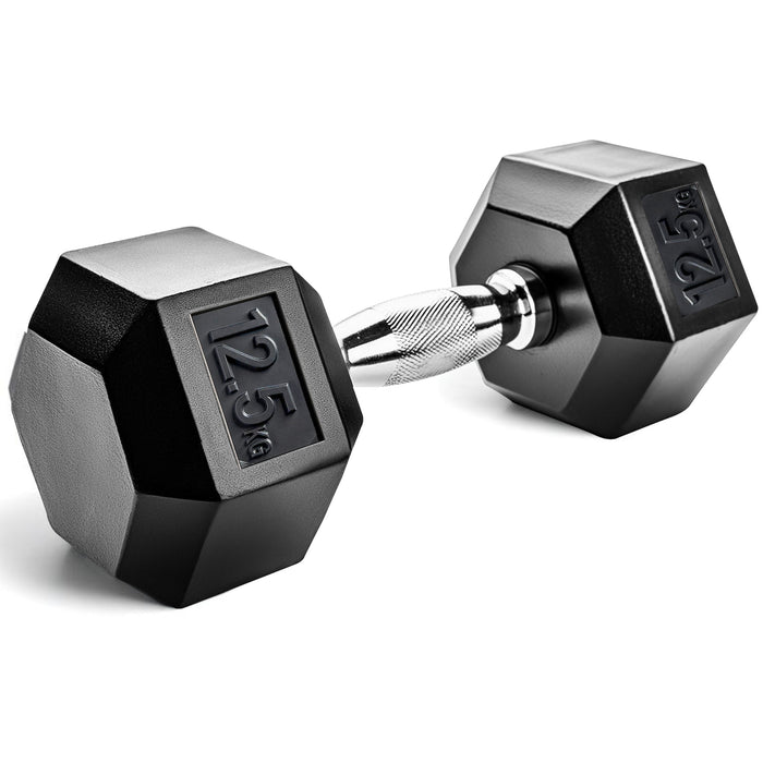 Slovic Dumbbells for Home Gym [1 x 12.5 KG] | Single Gym Dumbbells for Home Workout | Durable & Anti-Skid Rubber Dumbbells | Gym Equipment for Home Workout | Hexa Dumbell Weights for Men & Women