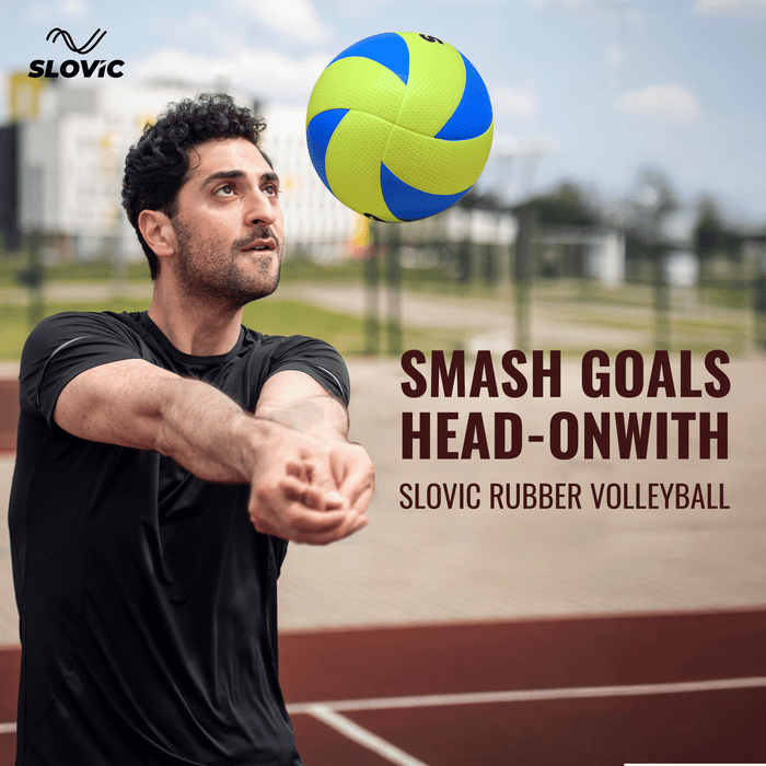 SLOVIC Volleyball [Size-5] | Durable & High Bounce Volleyball Ball | Ideal for Both Indoor & Outdoor Matches | Soft Material & Waterpoof | Blue & Green