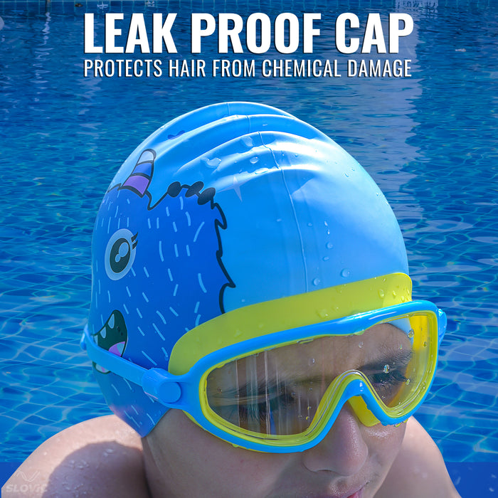 SLOVIC Swimming Cap for Kids | Bear Swimming Pool Cap
