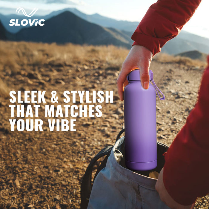 SLOVIC PU Insulated Water Bottle [900 ML] | Stainless Steel Water Bottle for School Kids | 100% BPA Free & Leak Proof |Keeps Water Hot & Cold upto 4 Hrs | Ideal for Home, Office, Gym, School & Travel