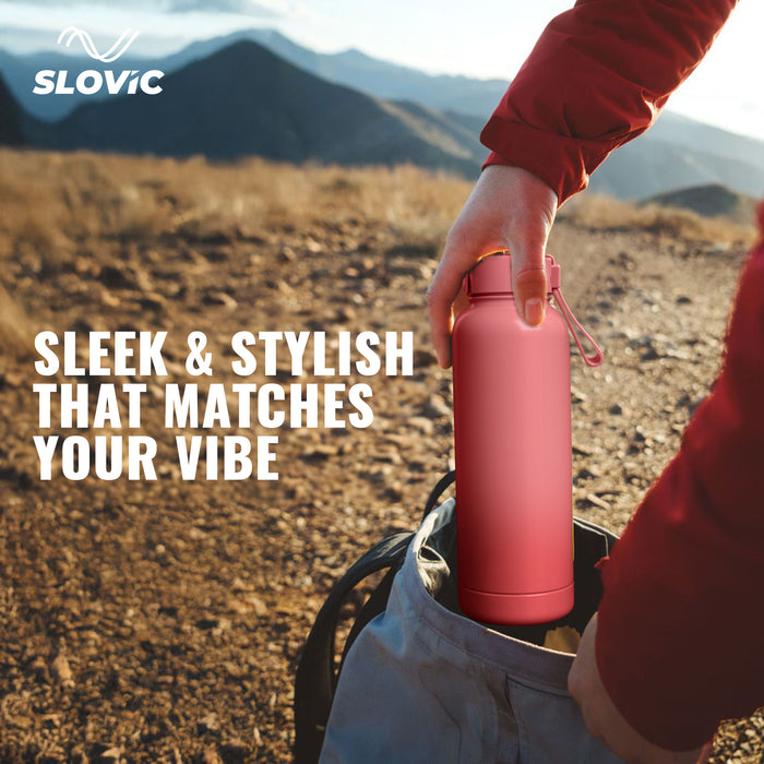 SLOVIC PU Insulated Water Bottle [900 ML] | Stainless Steel Water Bottle for School Kids | 100% BPA Free & Leak Proof |Keeps Water Hot & Cold upto 4 Hrs | Ideal for Home, Office, Gym, School & Travel