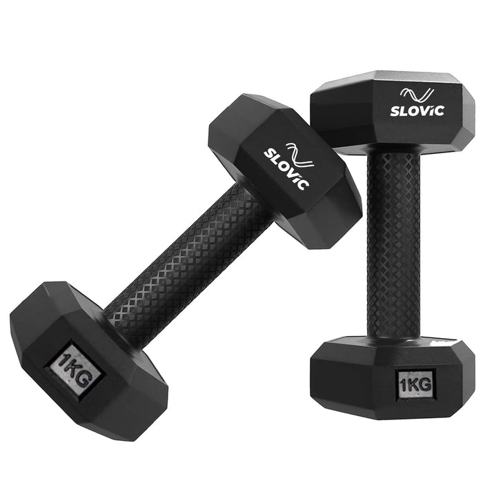 Slovic PVC Dumbbell Set | Home Gym Dumbbells for Daily Workout | High-Quality Fitness Equipment for Strength Training | Non-Slip Coated Handle | Perfect for Women & Men