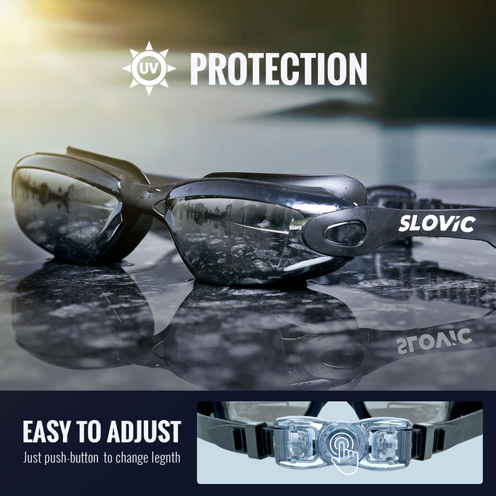 SLOVIC Swimming Goggles | Adult | Unisex | Black