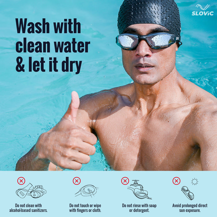 SLOVIC Swimming Goggles | Adult | Unisex | Black