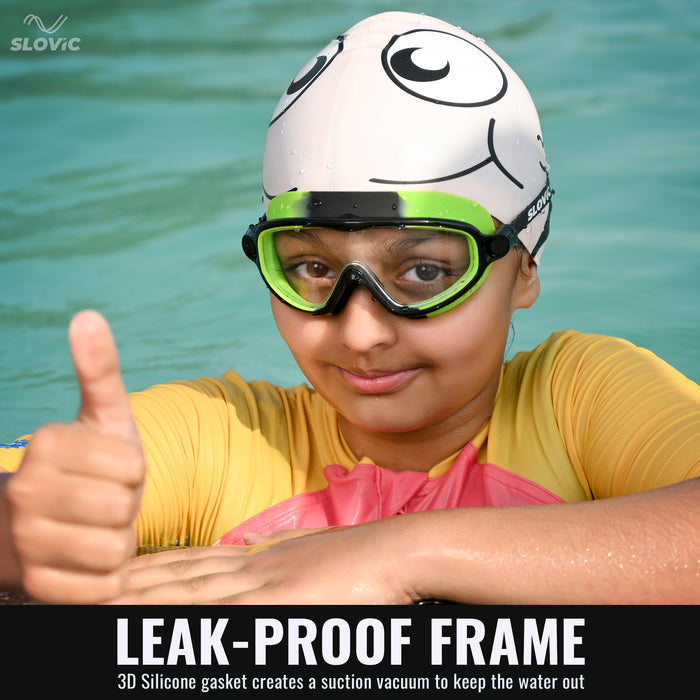 SLOVIC Swimming Goggles | Kids | Unisex | Green