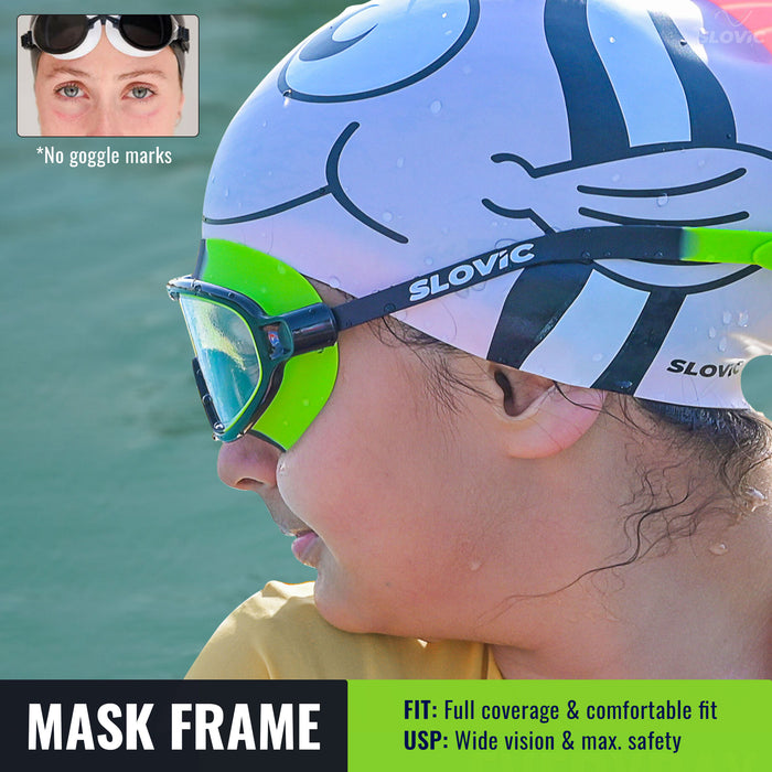 SLOVIC Swimming Goggles | Kids | Unisex | Green