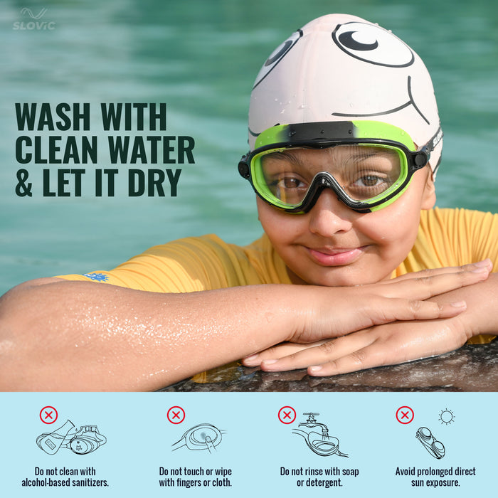 SLOVIC Swimming Goggles | Kids | Unisex | Green