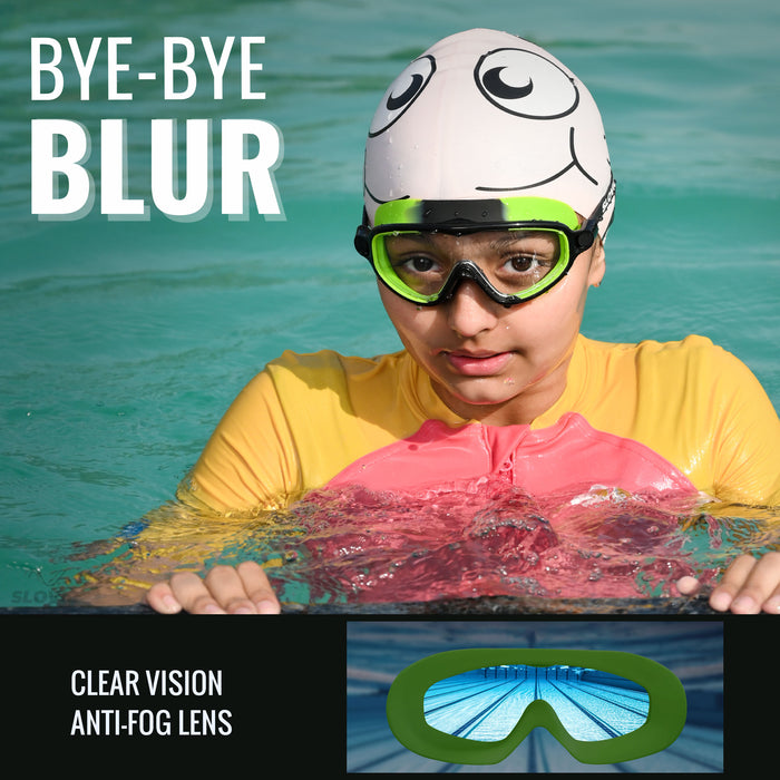 SLOVIC Swimming Goggles | Kids | Unisex | Green
