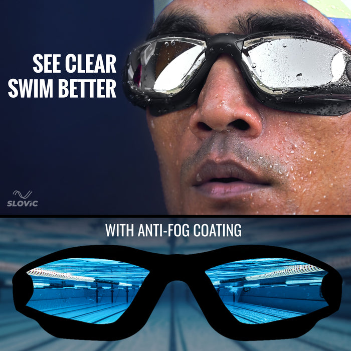 SLOVIC Swimming Combo | Swimming Goggles & Cap | Adult | Unisex
