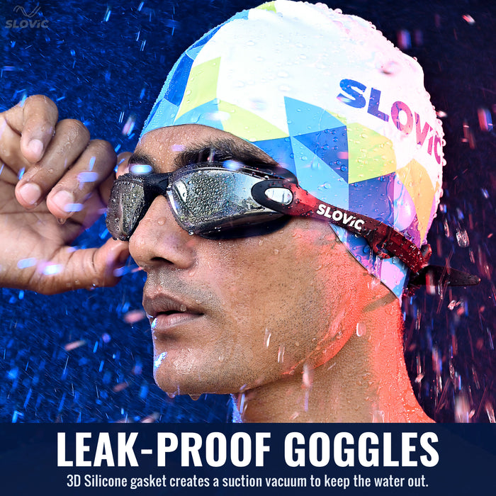 SLOVIC Swimming Combo | Swimming Goggles & Cap | Adult | Unisex