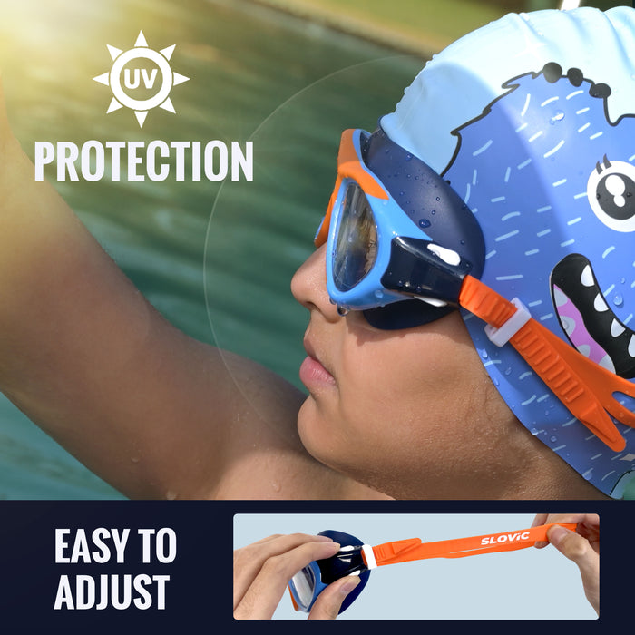 SLOVIC Swimming Goggles | Kids | Unisex | Orange