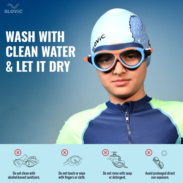 SLOVIC Swimming Goggles | Kids | Unisex | Orange