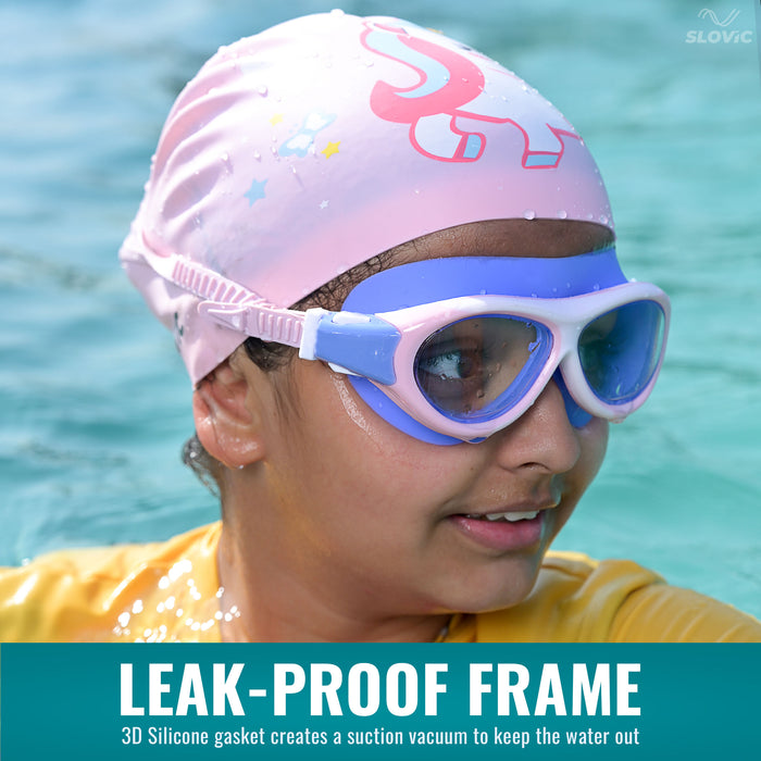 SLOVIC Swimming Kit for Kids | Swimming Goggles & Swimming Cap for Girls