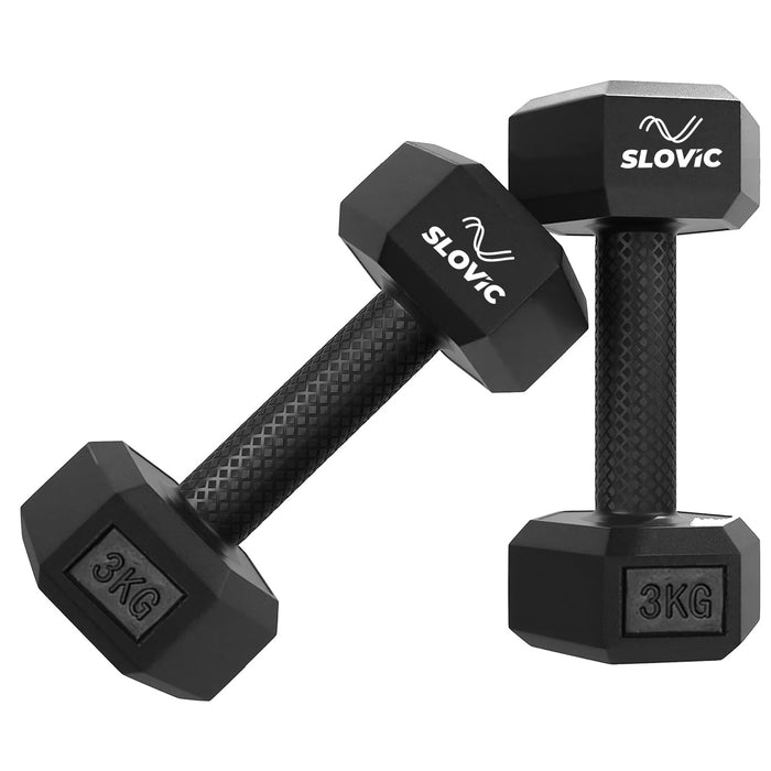 Slovic PVC Dumbbell Set | Home Gym Dumbbells for Daily Workout | High-Quality Fitness Equipment for Strength Training | Non-Slip Coated Handle | Perfect for Women & Men